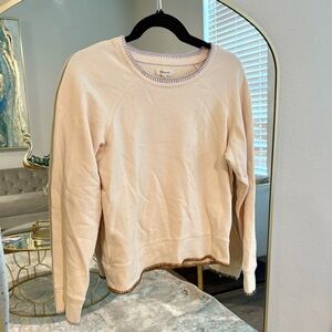 New Madewell stitched sweater/sweatshirt colorful detail